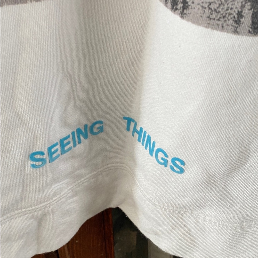 Off White Virgil Abloh Graphic Unisex Hoodie - White and Orange XS - Picture 5 of 17